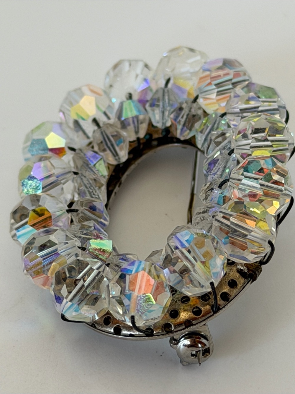 Aurora Borealis Crystal Bead Brooch